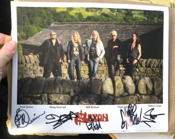 Saxon autographed glossy